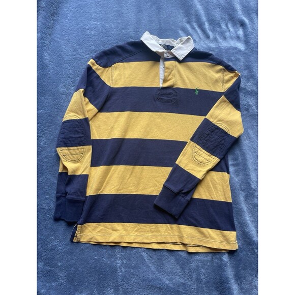 Polo Ralph Lauren Other - Mens Vintage Polo Ralph Lauren Blue Stripped Rugby Long Sleeve Shirt size L